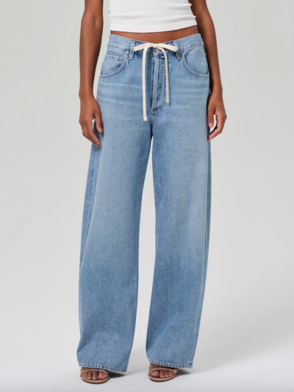 Citizens of Humanity Brynn Drawstring Trouser Jeans Blue Lace - Picture 1 of 7